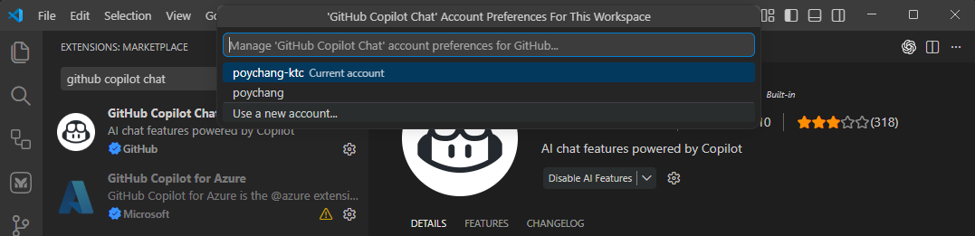 select or add account